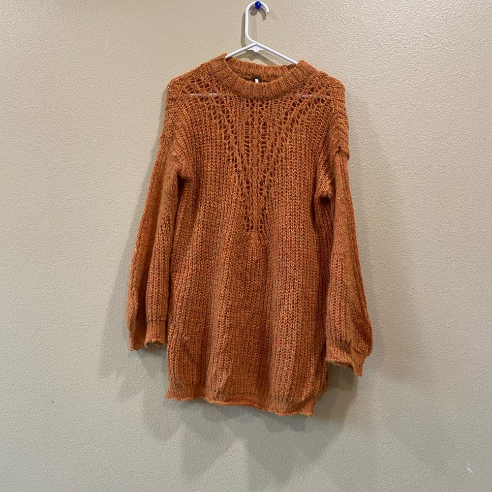 Free People Rust Knit Sweater